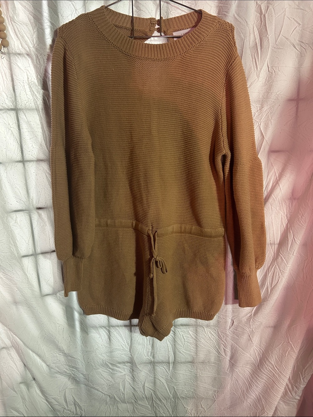 LUCCA Women’s Knit Drawstring Sweater romper  size XS